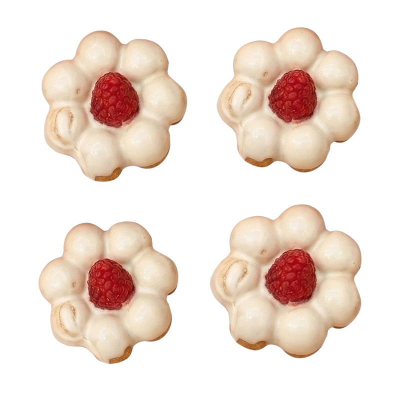Raspberry & White